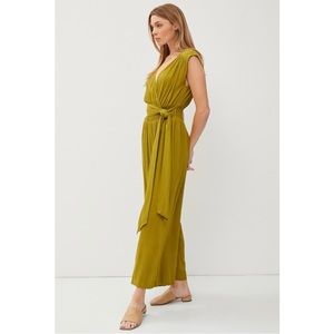 Moss Soft Cool Rayon Wrap Style Palazzo Jumpsuit Size M